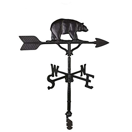 Montague Metal Products 32-Inch Weathervane with Satin Black Bear Ornament
