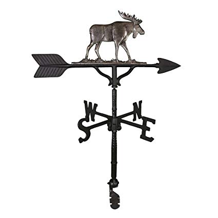 Montague Metal Products 32-Inch Weathervane with Swedish Iron Moose Ornament