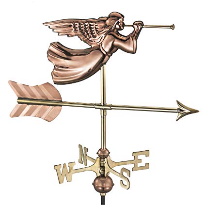 Good Directions 819PR Angel Cottage Weathervane, Polished Copper with Roof Mount