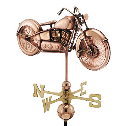 Good Directions 669P Motorcycle Weathervane, Polished Copper