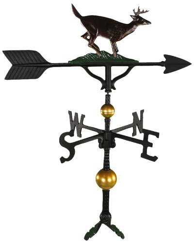 Montague Metal Products 32-Inch Deluxe Weathervane with Color Buck Ornament