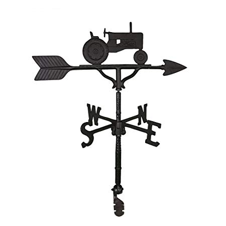 Montague Metal Products 32-Inch Weathervane with Satin Black Tractor Ornament