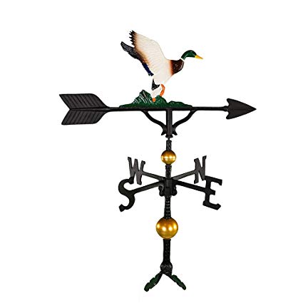 Montague Metal Products 32-Inch Deluxe Weathervane with Color Duck Ornament