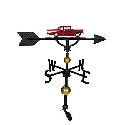 Montague Metal Products 32-Inch Deluxe Weathervane with Red Classic Car Ornament