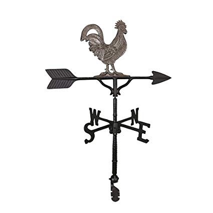 Montague Metal Products 32-Inch Weathervane with Swedish Iron Rooster Ornament