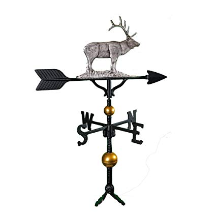 Montague Metal Products 32-Inch Deluxe Weathervane with Swedish Iron Elk Ornament