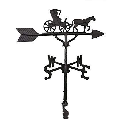 Montague Metal Products 32-Inch Weathervane with Satin Black Country Doctor Ornament